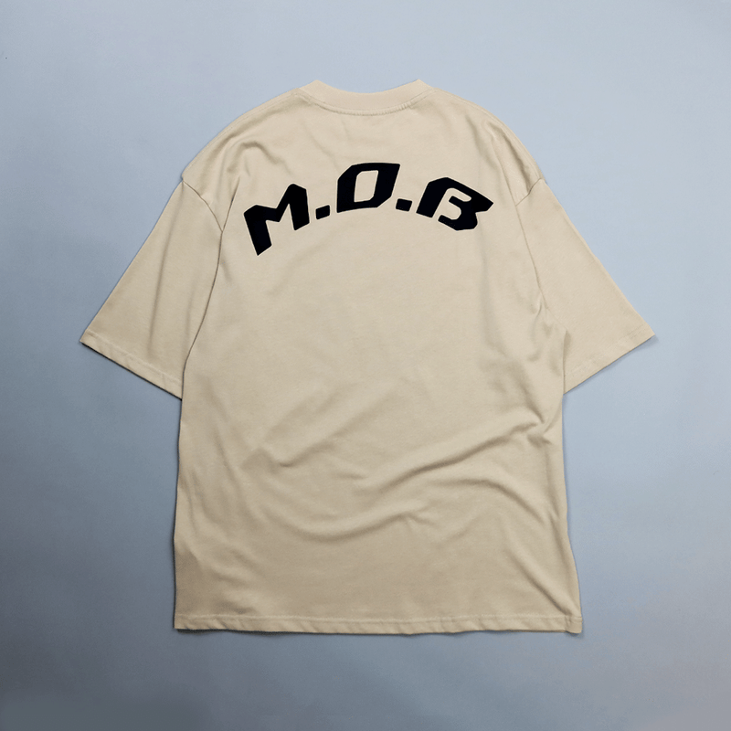 M.O.B OVERSIZED UNISEX TEE IN TAN