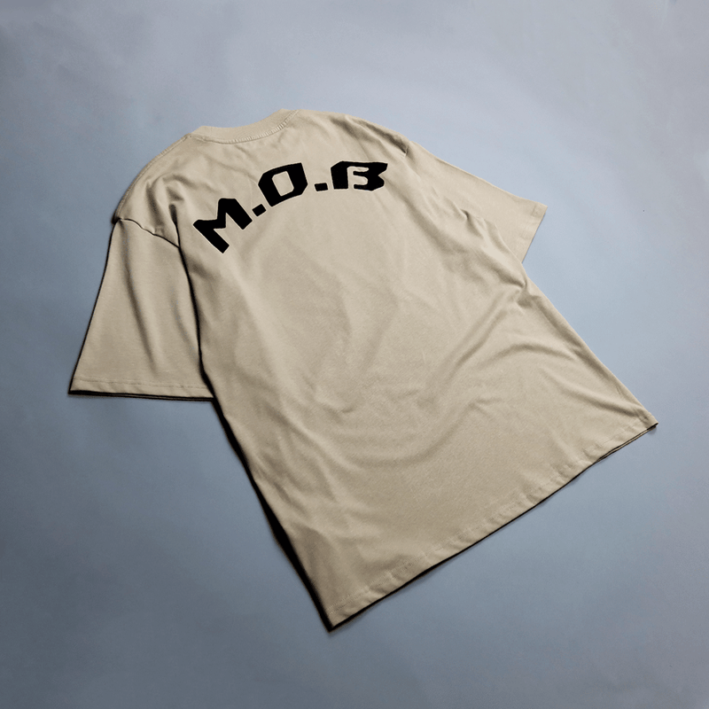 M.O.B OVERSIZED UNISEX TEE IN TAN